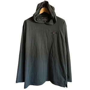 Black Hooded Long Sleeve Shirt
